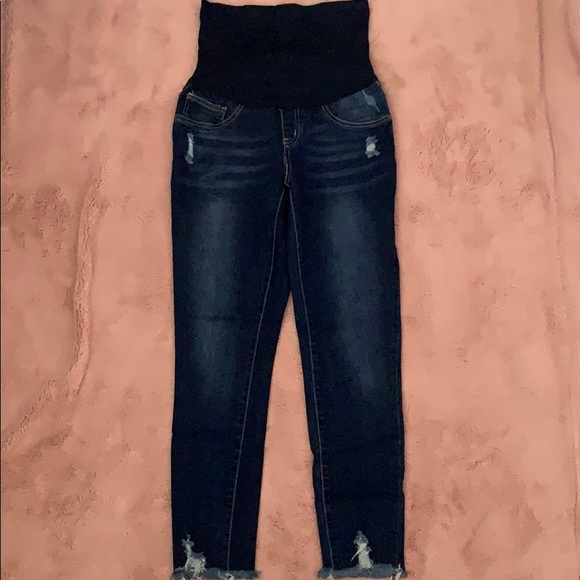 Dark blue maternity jeans - Picture 1 of 6